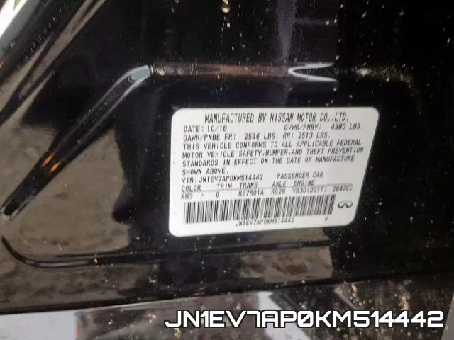 JN1EV7AP0KM514442 фото 2