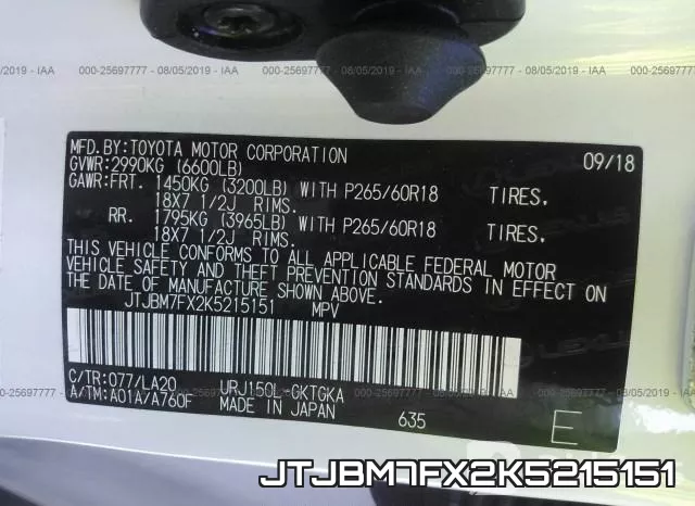 JTJBM7FX2K5215151 фото 10