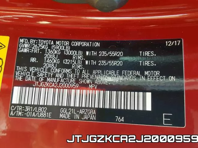 JTJGZKCA2J2000959 фото 2