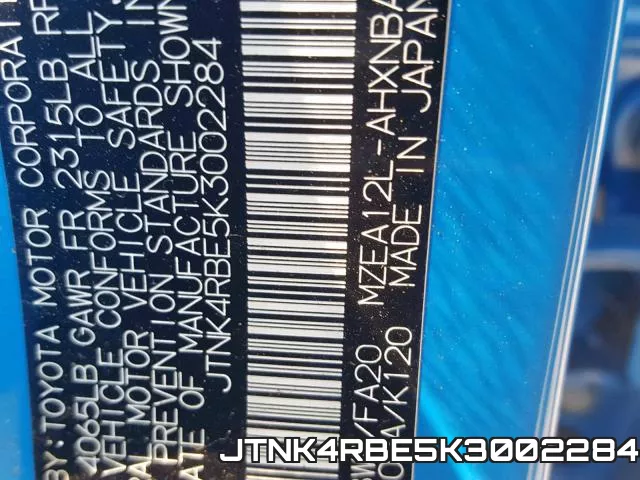 JTNK4RBE5K3002284 фото 2