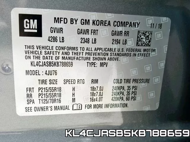 KL4CJASB5KB788659 фото 2