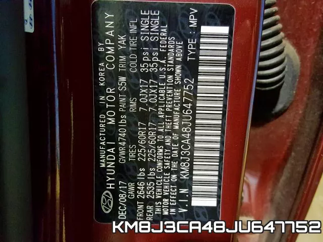 KM8J3CA48JU647752 фото 2