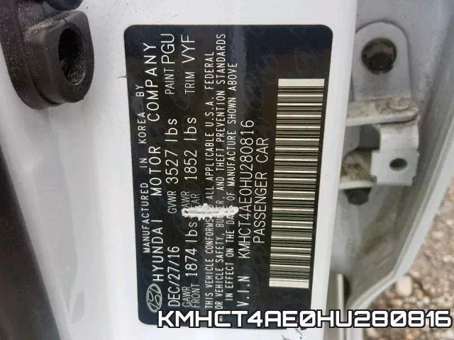 KMHCT4AE0HU280816 фото 2