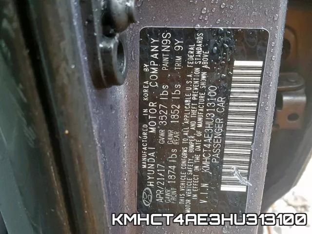 KMHCT4AE3HU313100 фото 2