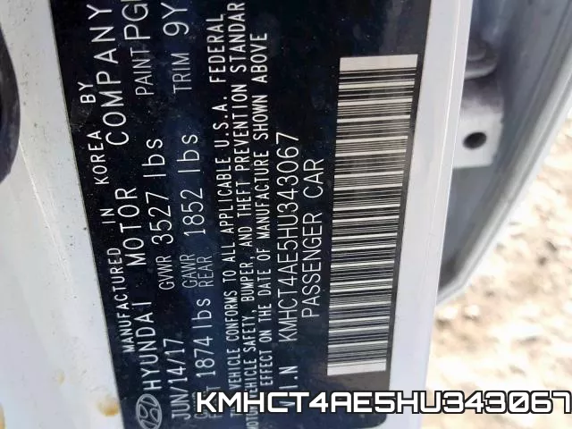 KMHCT4AE5HU343067 фото 2