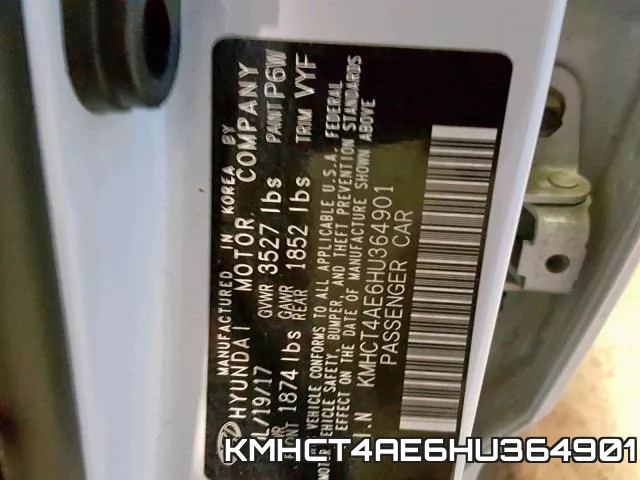 KMHCT4AE6HU364901 фото 2