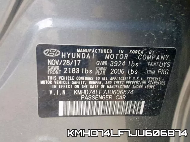 KMHD74LF7JU606874 фото 2