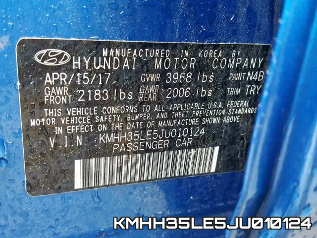 KMHH35LE5JU010124 фото 2