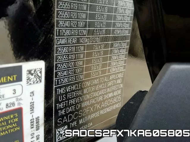 SADCS2FX7KA605805 фото 2