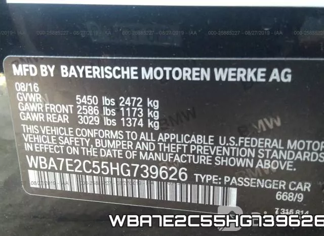 WBA7E2C55HG739626 фото 10