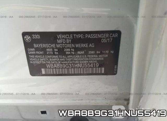 WBA8B9G31HNU55419 фото 10