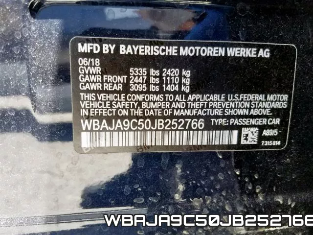 WBAJA9C50JB252766 фото 2