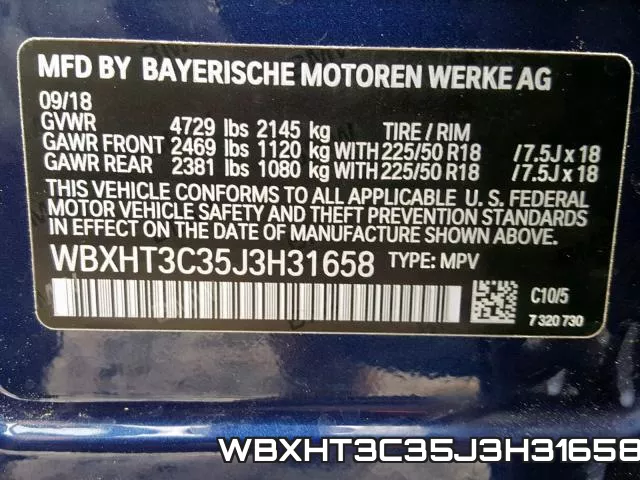WBXHT3C35J3H31658 фото 2