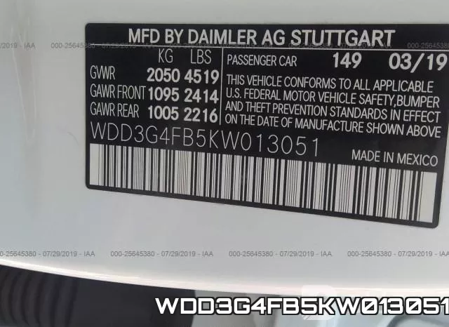 WDD3G4FB5KW013051 фото 10