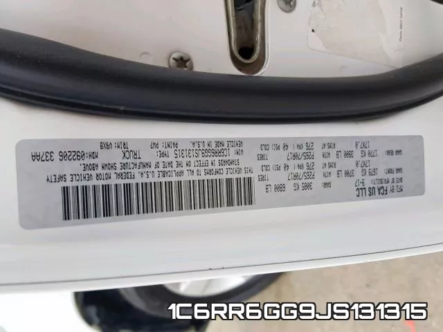 1C6RR6GG9JS131315 фото 2