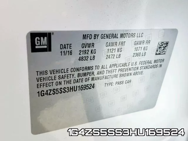 1G4ZS5SS3HU169524 фото 2