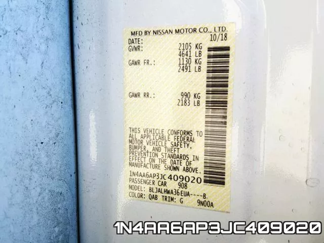 1N4AA6AP3JC409020 фото 2