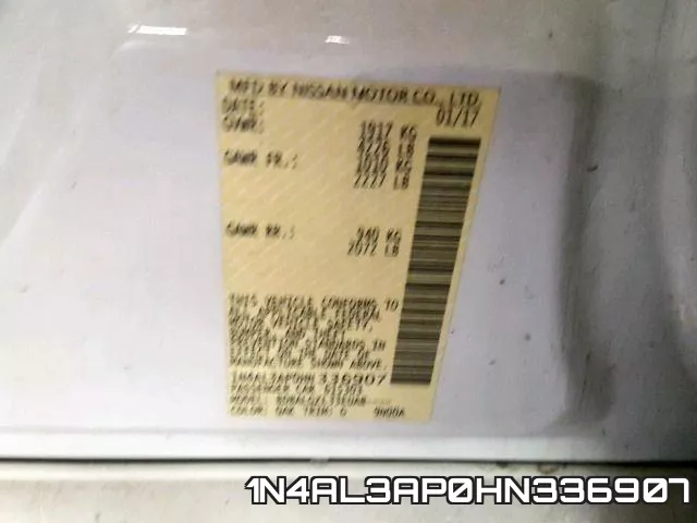 1N4AL3AP0HN336907 фото 2