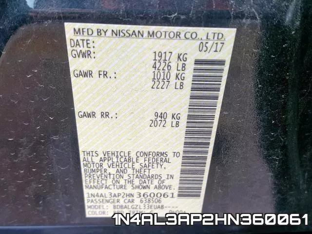 1N4AL3AP2HN360061 фото 2
