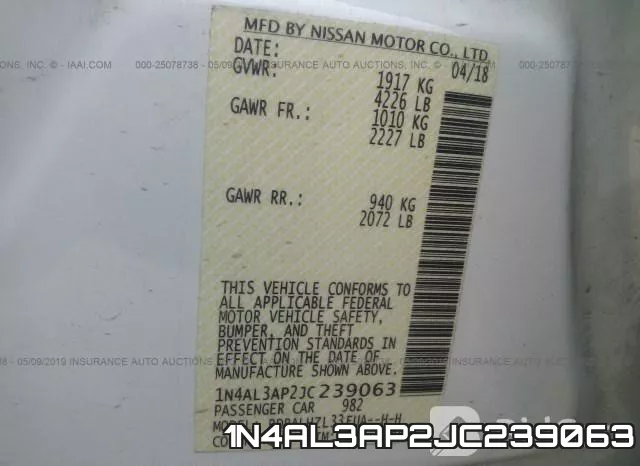 1N4AL3AP2JC239063 фото 9