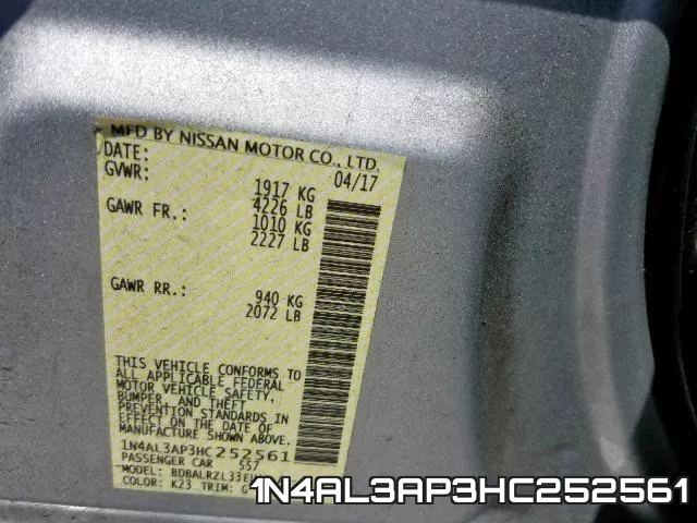 1N4AL3AP3HC252561 фото 2