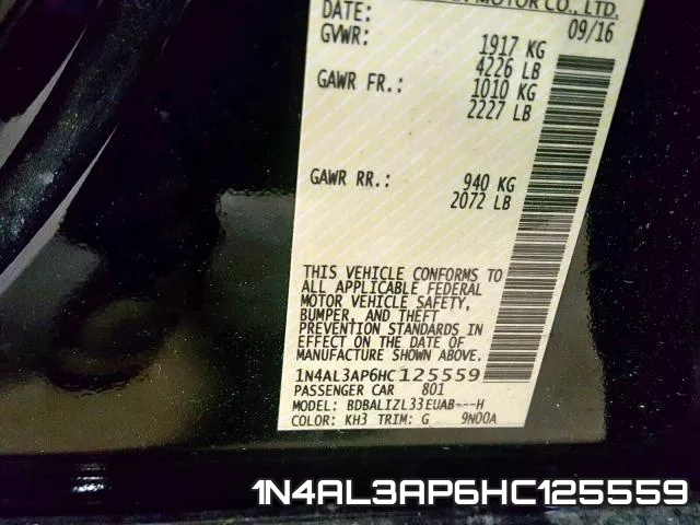 1N4AL3AP6HC125559 фото 2