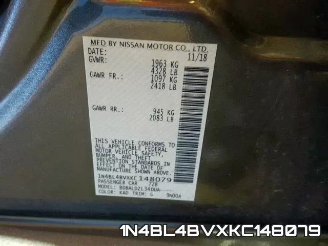 1N4BL4BVXKC148079 фото 2