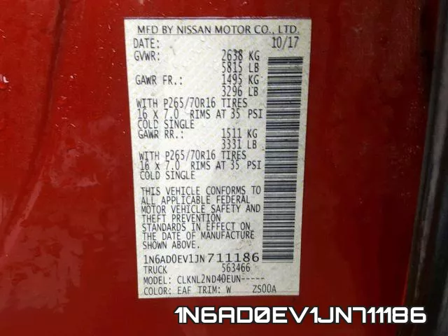 1N6AD0EV1JN711186 фото 2