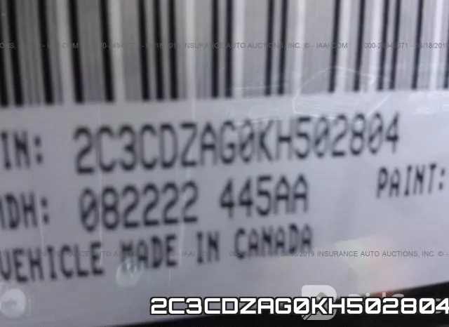 2C3CDZAG0KH502804 фото 10