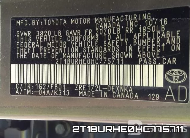 2T1BURHE0HC775711 фото 10