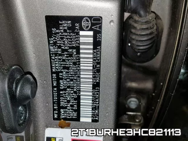 2T1BURHE3HC821113 фото 2