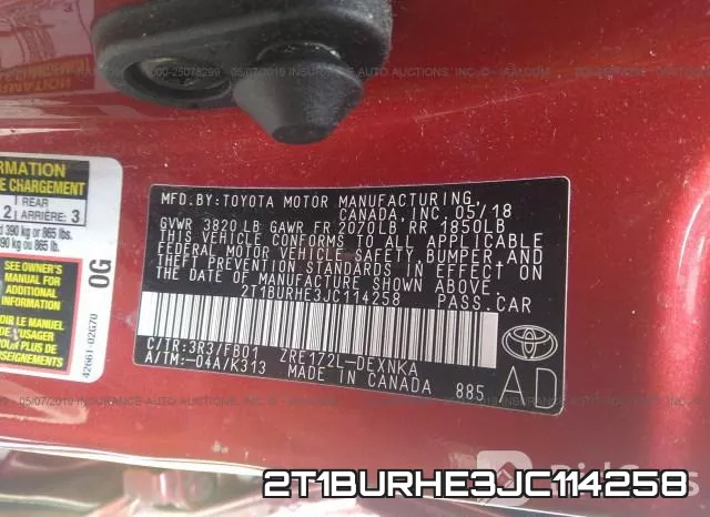 2T1BURHE3JC114258 фото 10