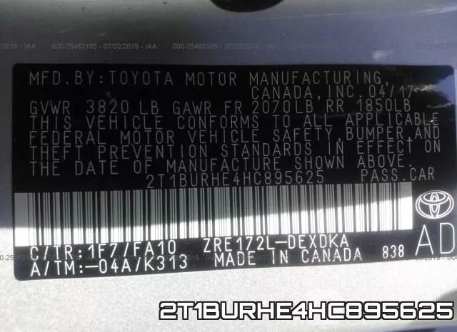2T1BURHE4HC895625 фото 10