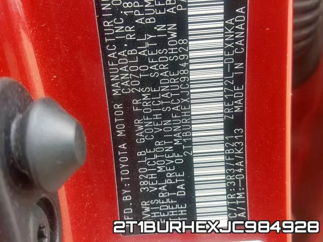 2T1BURHEXJC984928 фото 2