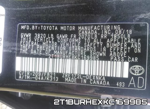 2T1BURHEXKC169985 фото 10