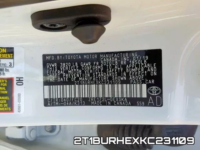 2T1BURHEXKC231109 фото 2
