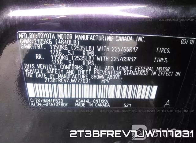 2T3BFREV7JW777031 фото 9
