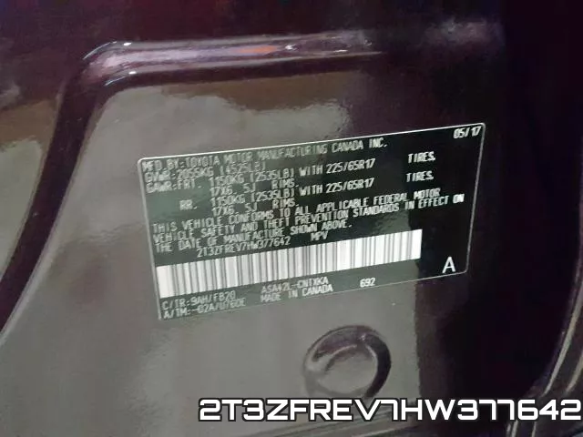 2T3ZFREV7HW377642 фото 2