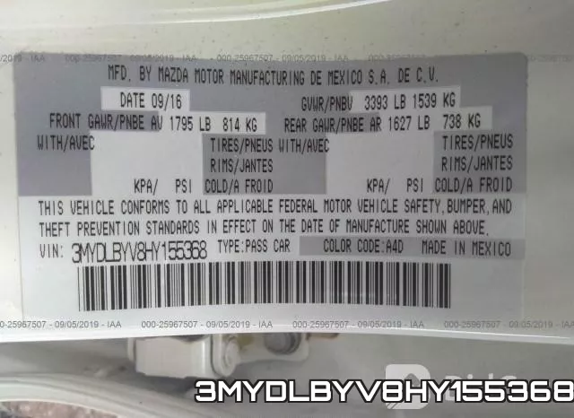 3MYDLBYV8HY155368 фото 10
