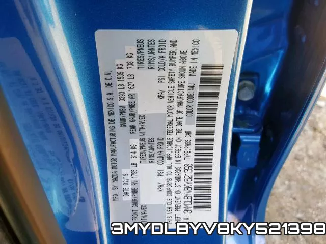 3MYDLBYV8KY521398 фото 2