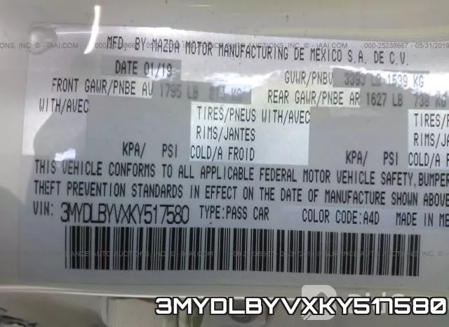 3MYDLBYVXKY517580 фото 10