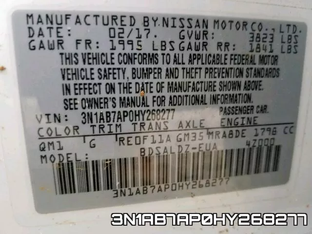 3N1AB7AP0HY268277 фото 2