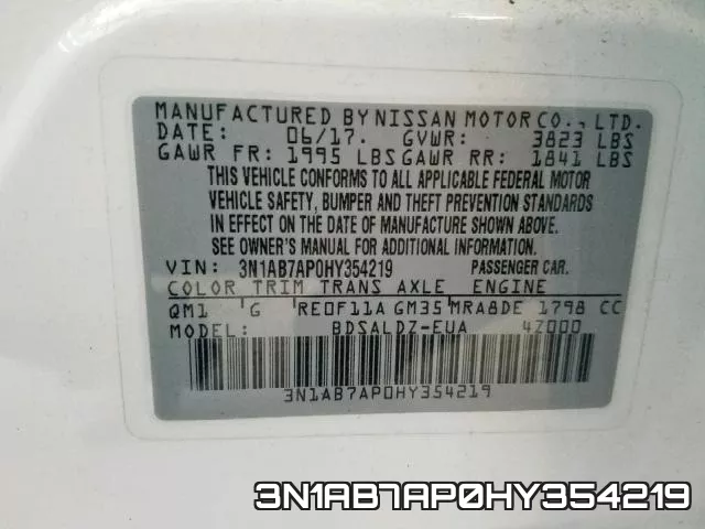 3N1AB7AP0HY354219 фото 2