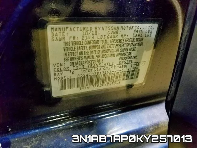 3N1AB7AP0KY257013 фото 2