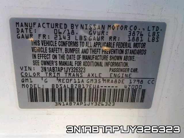 3N1AB7AP1JY326323 фото 2