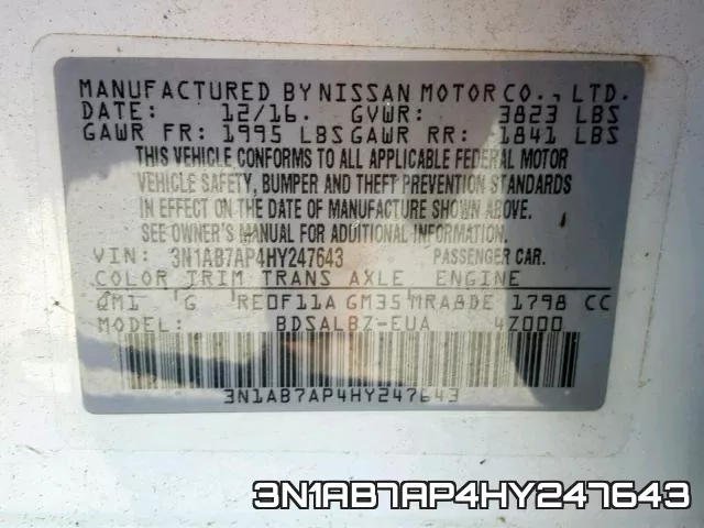 3N1AB7AP4HY247643 фото 2