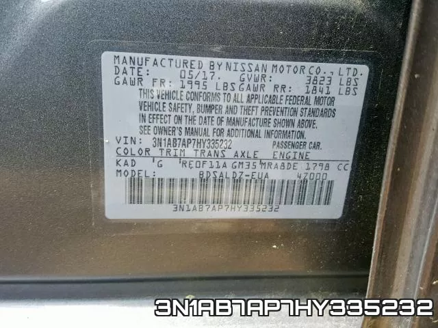 3N1AB7AP7HY335232 фото 2