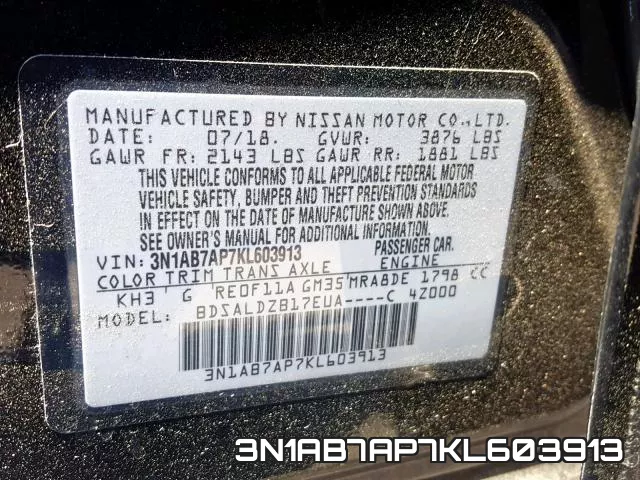 3N1AB7AP7KL603913 фото 2