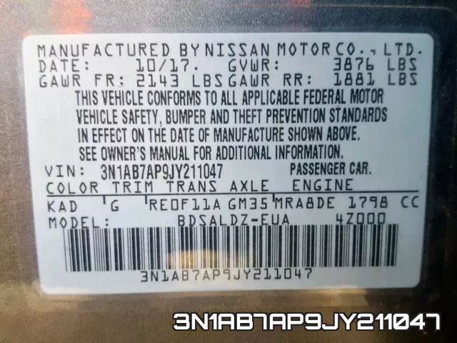 3N1AB7AP9JY211047 фото 2