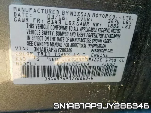 3N1AB7AP9JY286346 фото 2